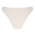Bas de bikini échancré en crochet, Blanc