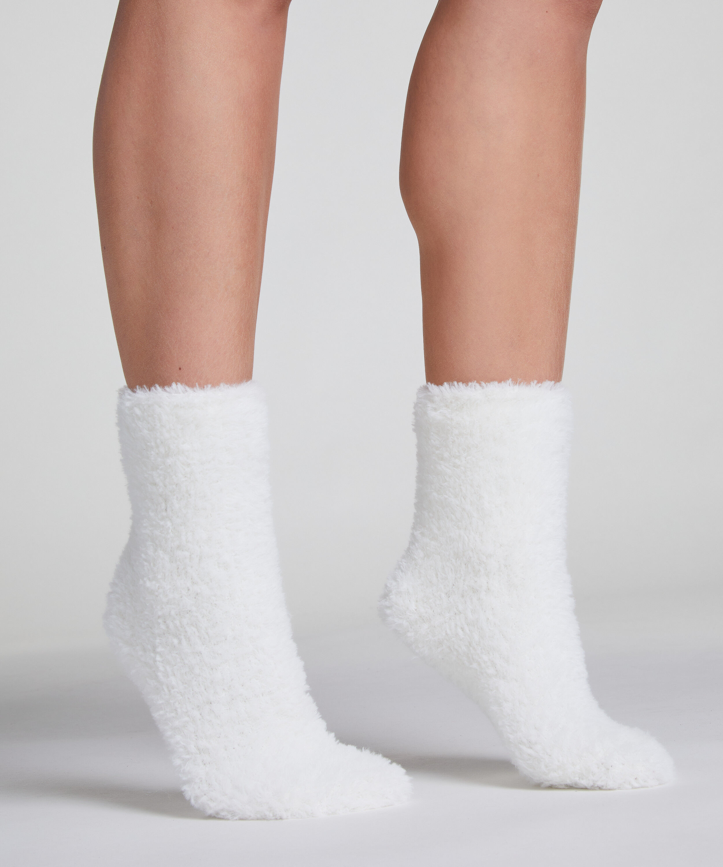 1 paire de chaussettes tricot&eacute;es, Blanc
