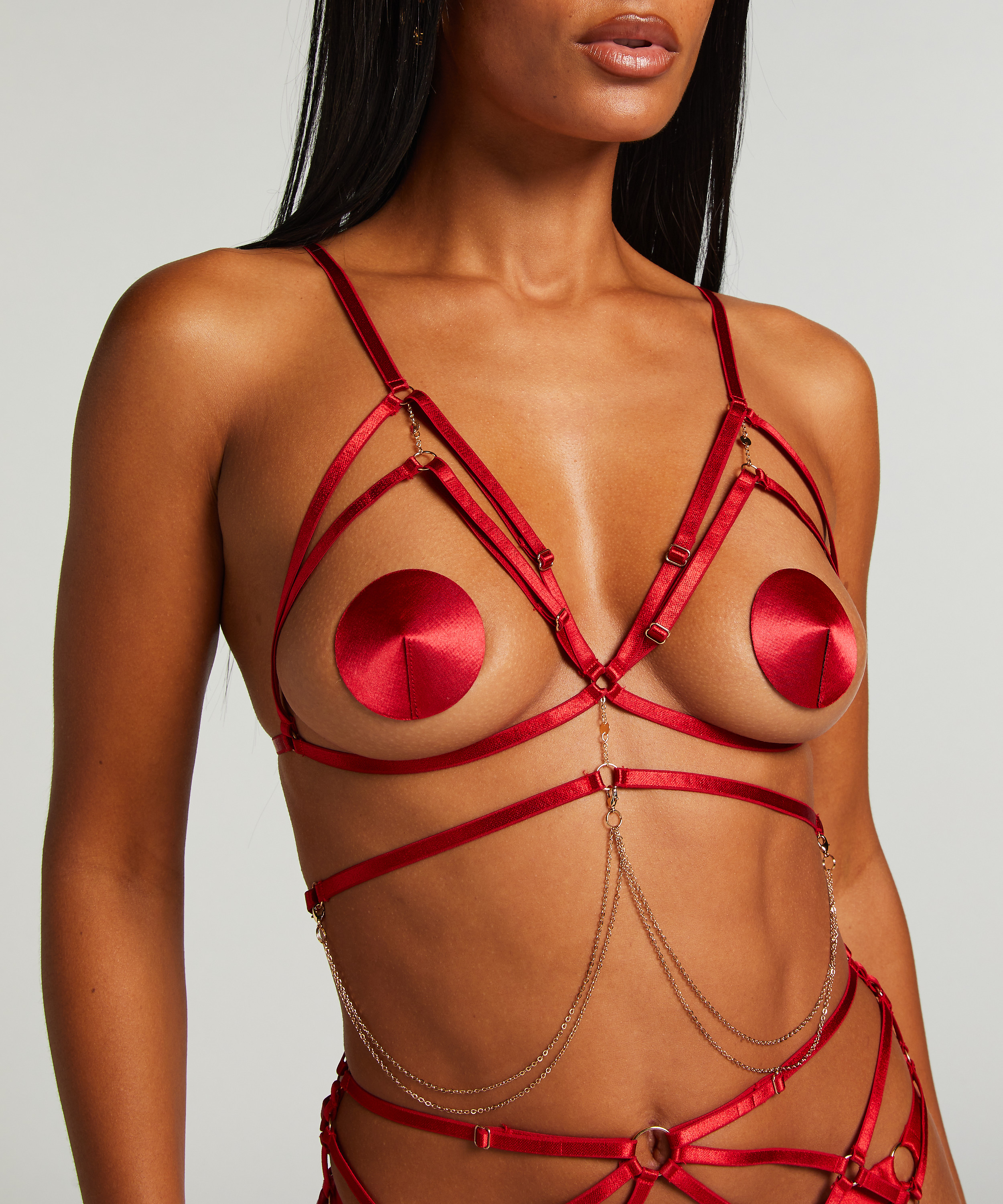 Brassière chain Top, Rouge, main