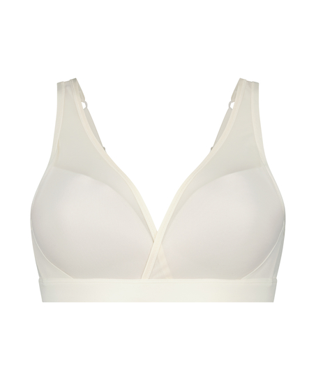 Soutien-gorge rembourré sans armatures en maille, Blanc
