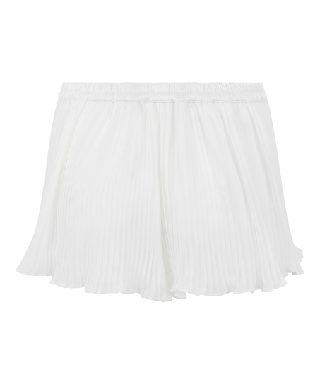 Short Plisse, Blanc