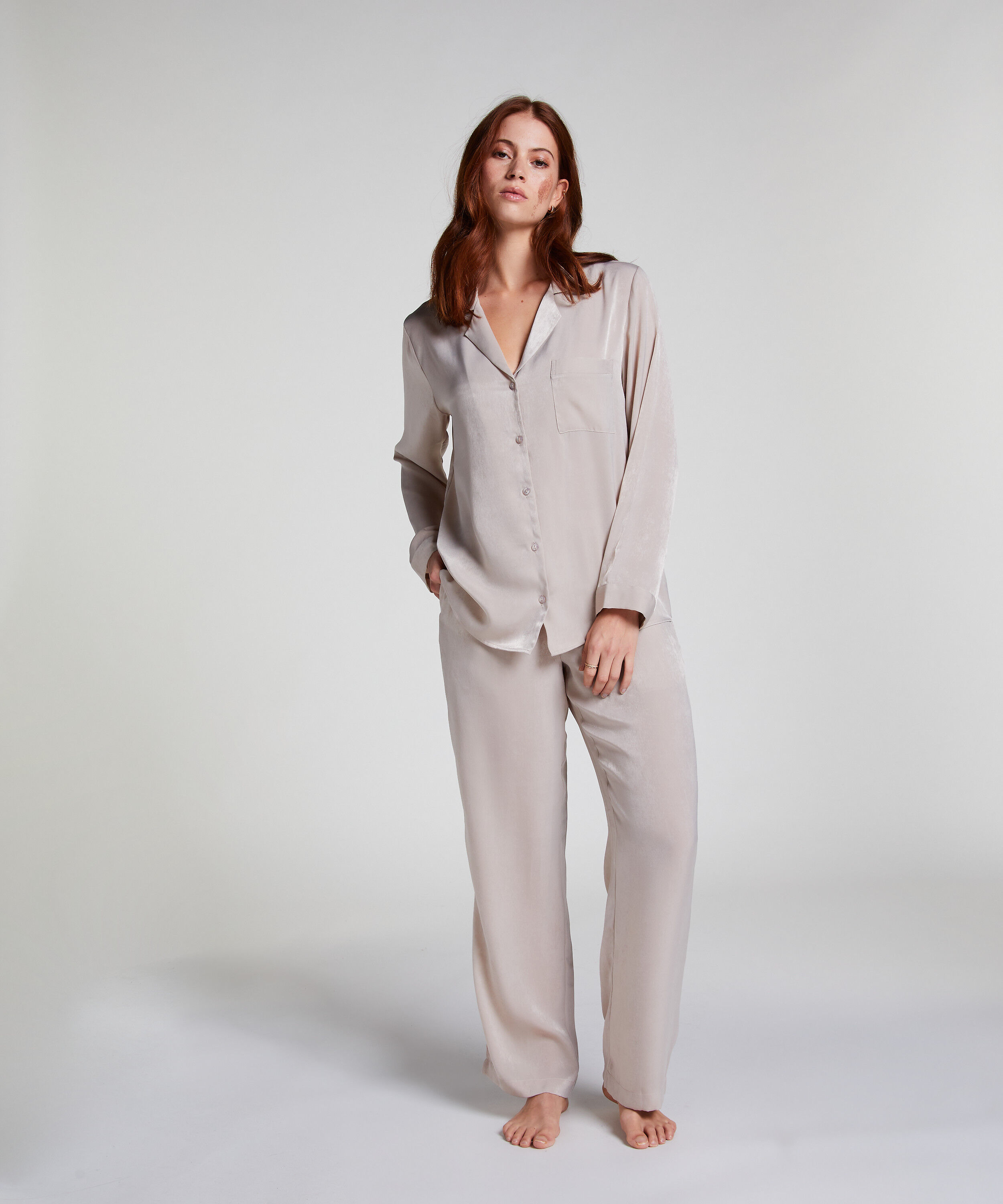 Pantalon Satin, Beige