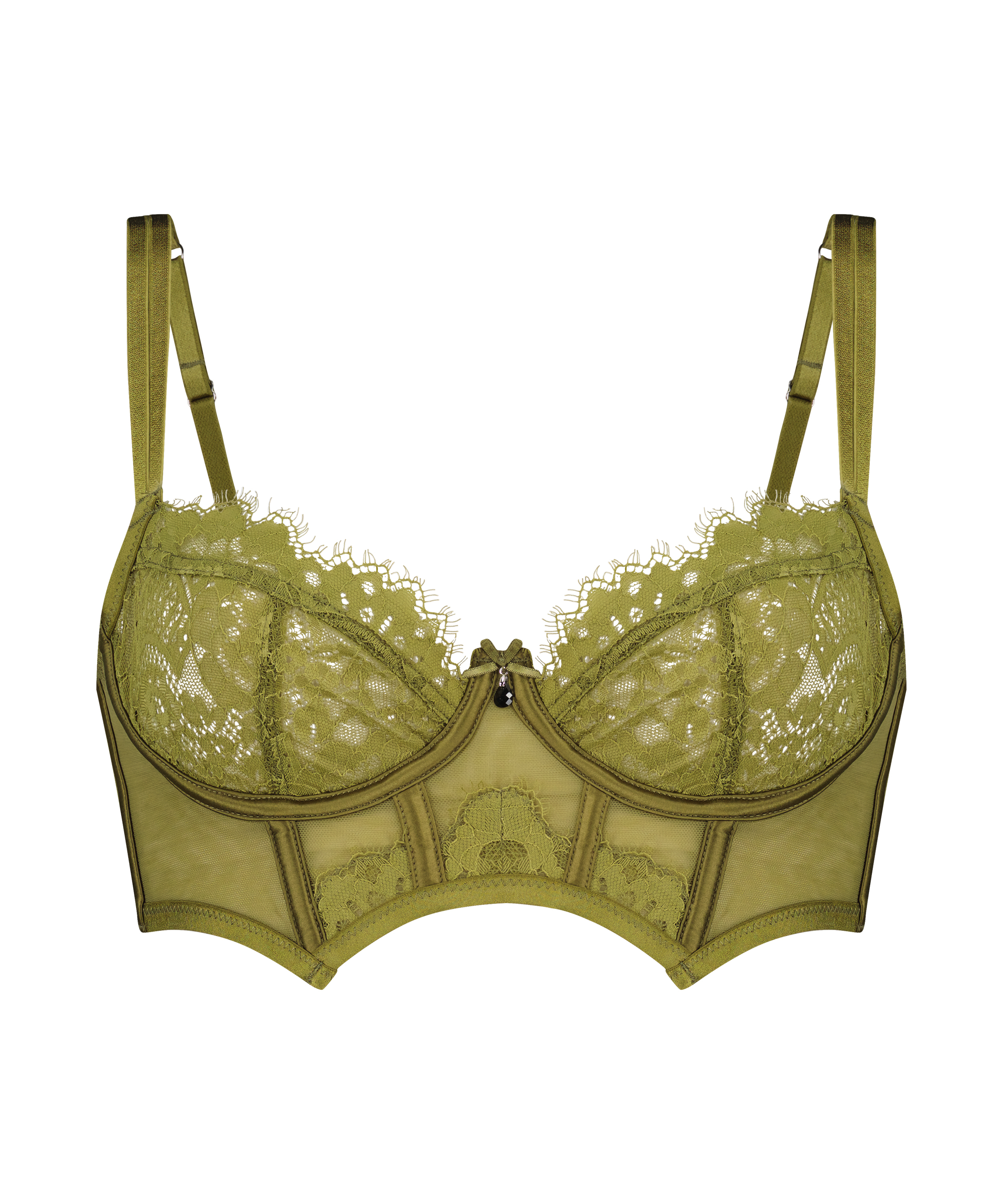Soutien-gorge à armatures préformé longline Amelie, Vert, main
