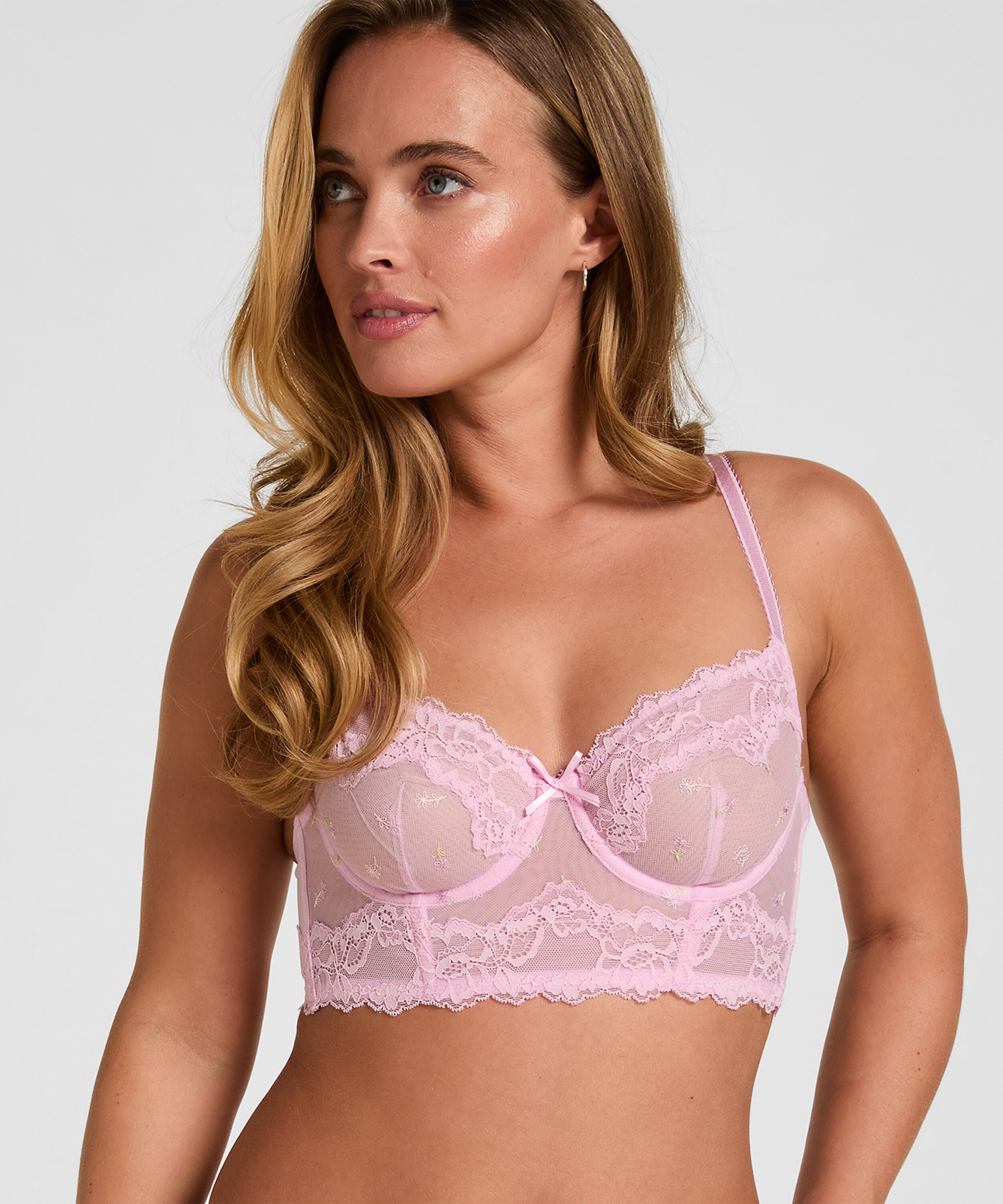 Soutien-Gorge Longline à Armatures Sans Rembourrage Camellia, Rose Soutien-Gorge Longline à Armatures Sans Rembourrage Camellia, Rose