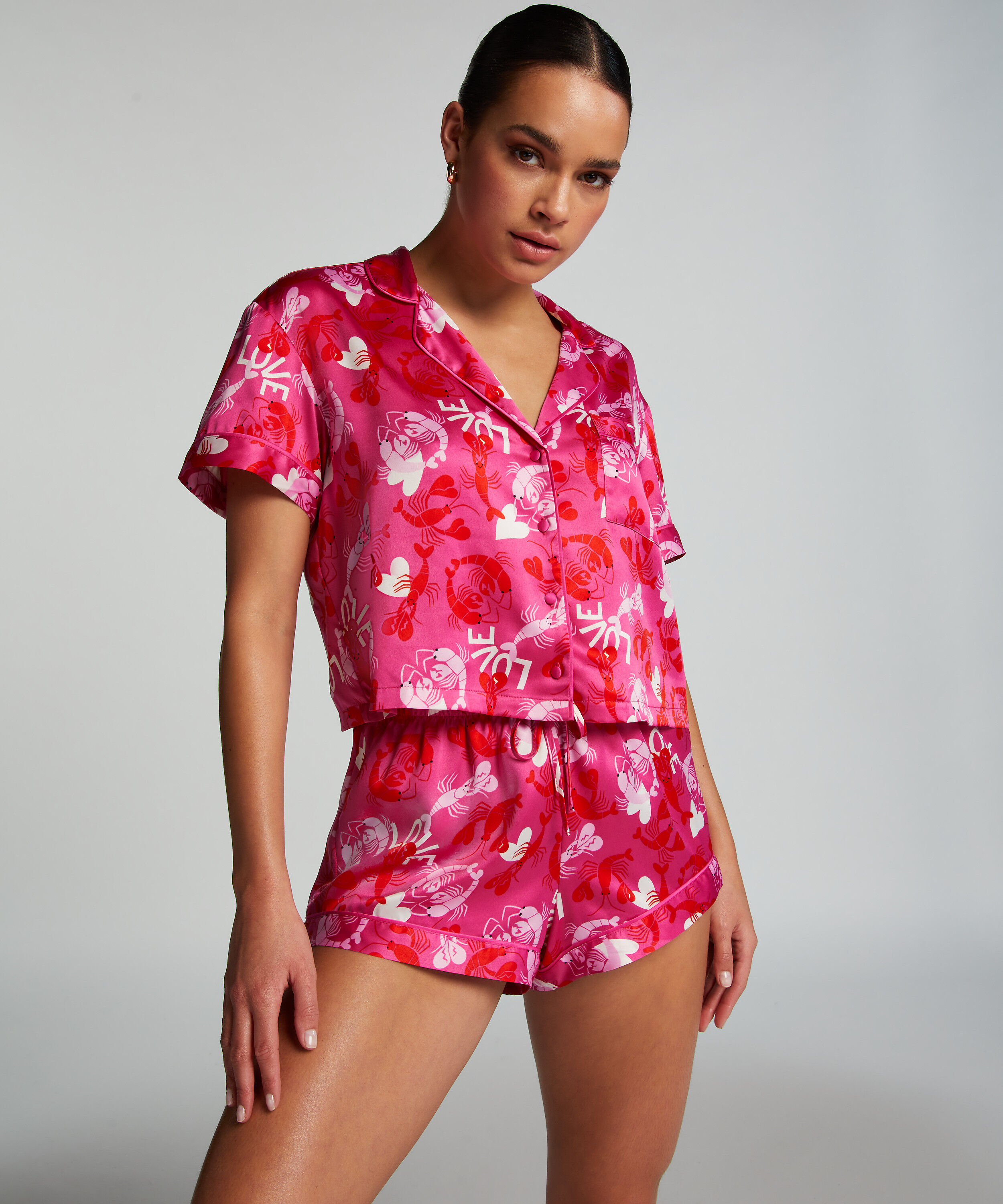 Short de pyjama Satin, Rose Short de pyjama Satin, Rose