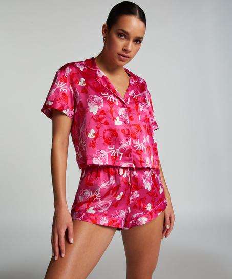 Short de pyjama Satin, Rose
