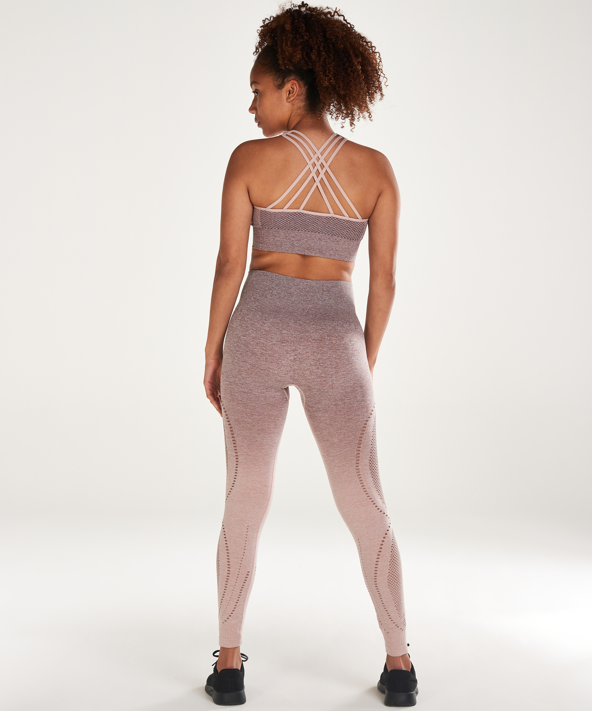 HKMX Legging sport taille haute roundknit ombre, Rose, main