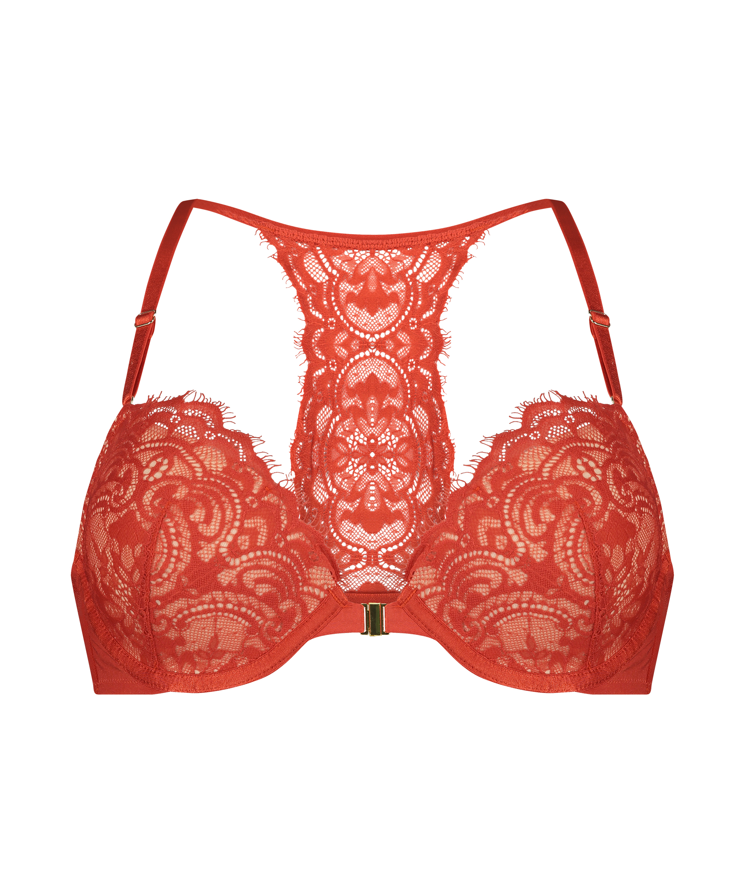 Soutien-gorge rembourré à armatures Kat, Rouge, main