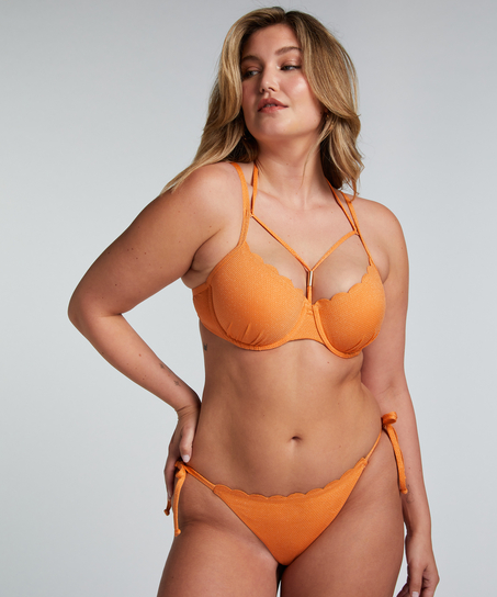 Haut de bikini Lurex Scallop, Orange