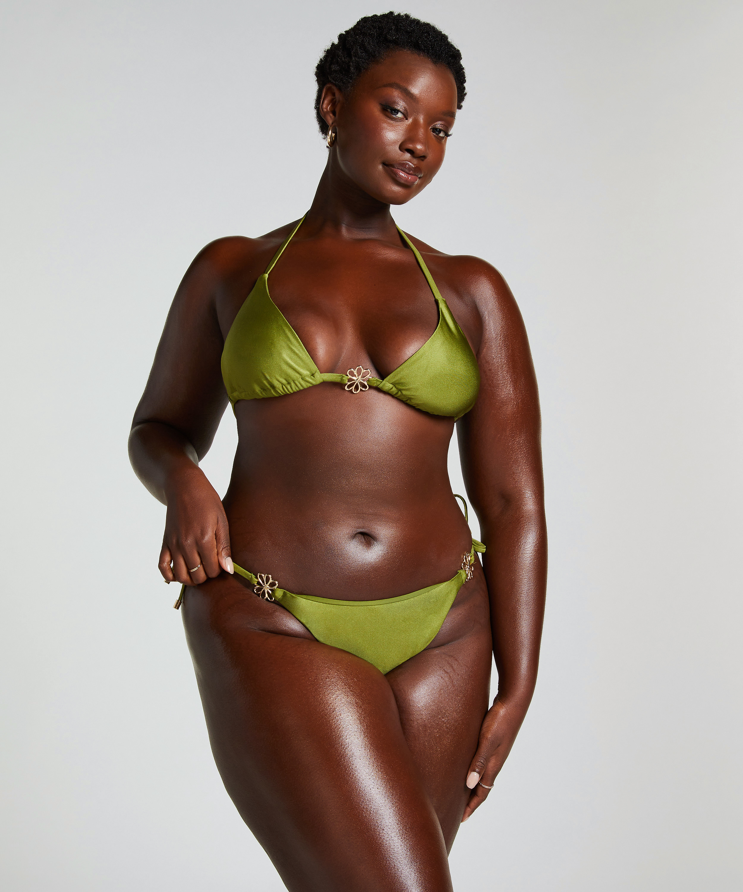 Haut de bikini triangle Yucatan, Vert, main