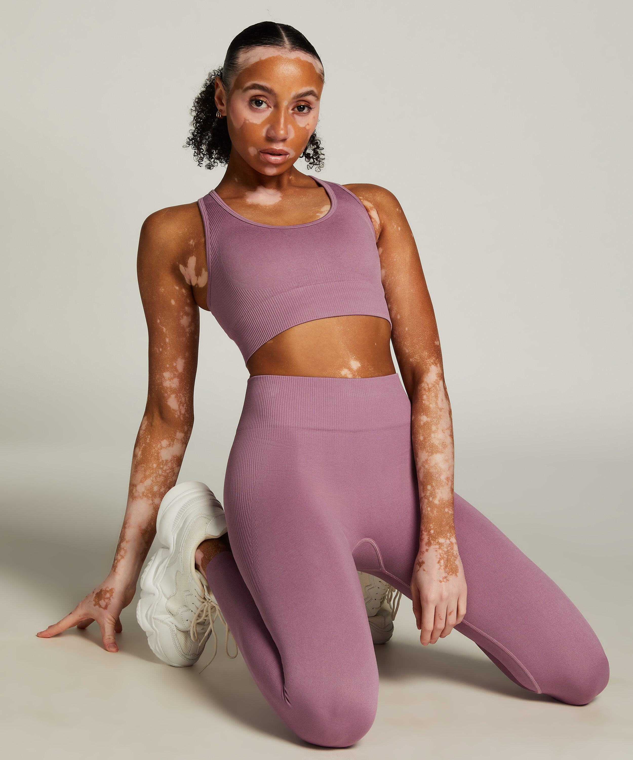 Legging de sport sans coutures taille haute HKMX, Violet