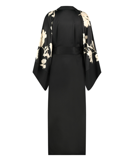 Kimono Satin Bloom, Noir
