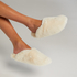 Pantoufles mules Teddy, Blanc