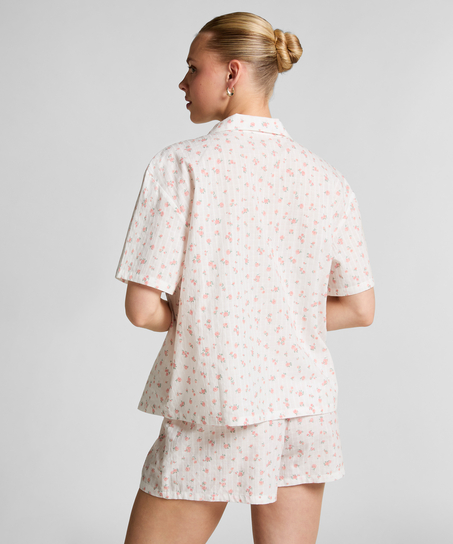 Short de pyjama tissé, Blanc