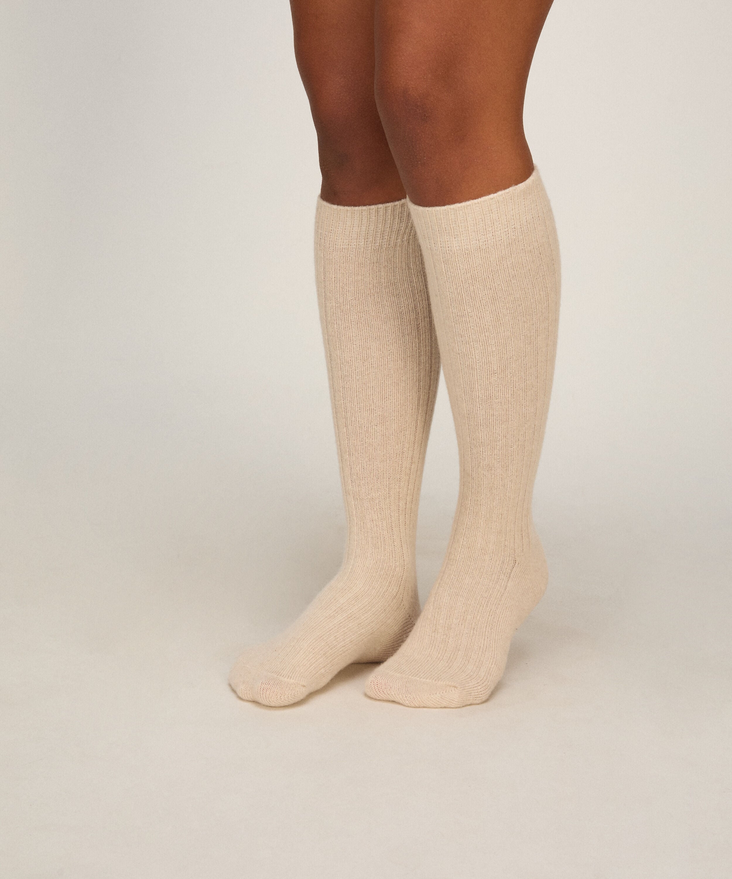 Chaussettes Mélangées Cachemire, Beige Chaussettes Mélangées Cachemire, Beige
