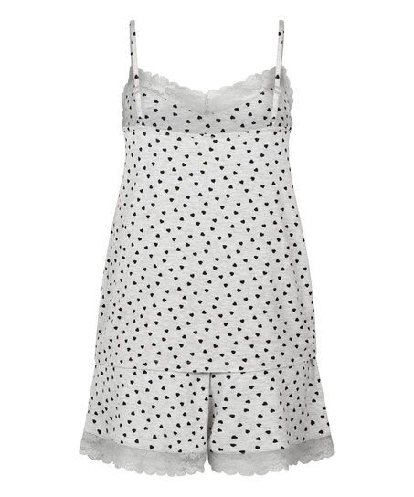 Ensemble de pyjama court Cami, Gris
