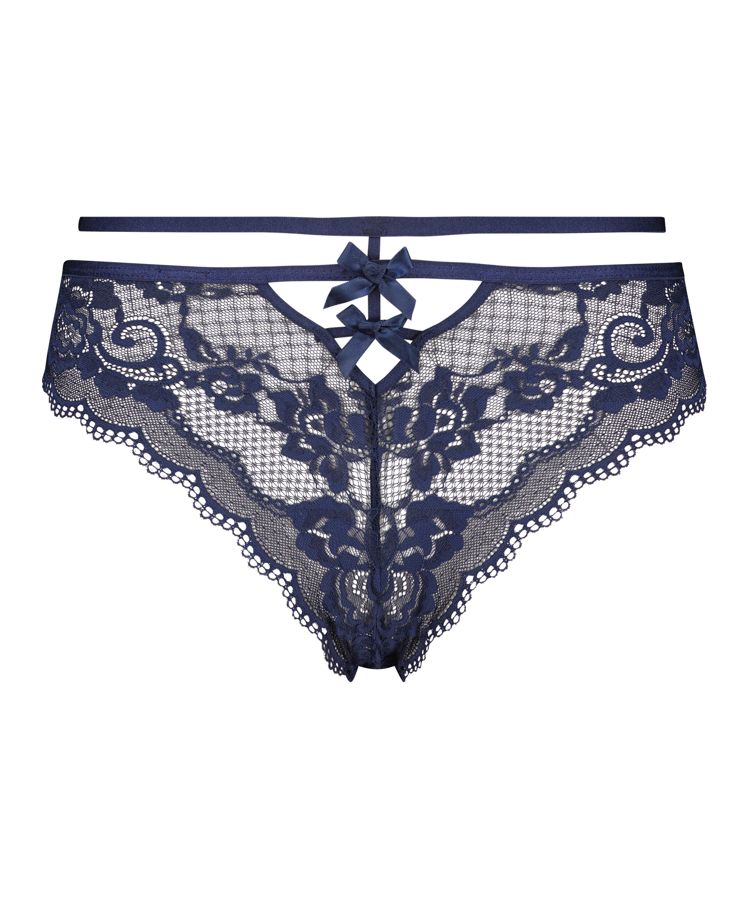 Slip brésilien Annie, Bleu, main