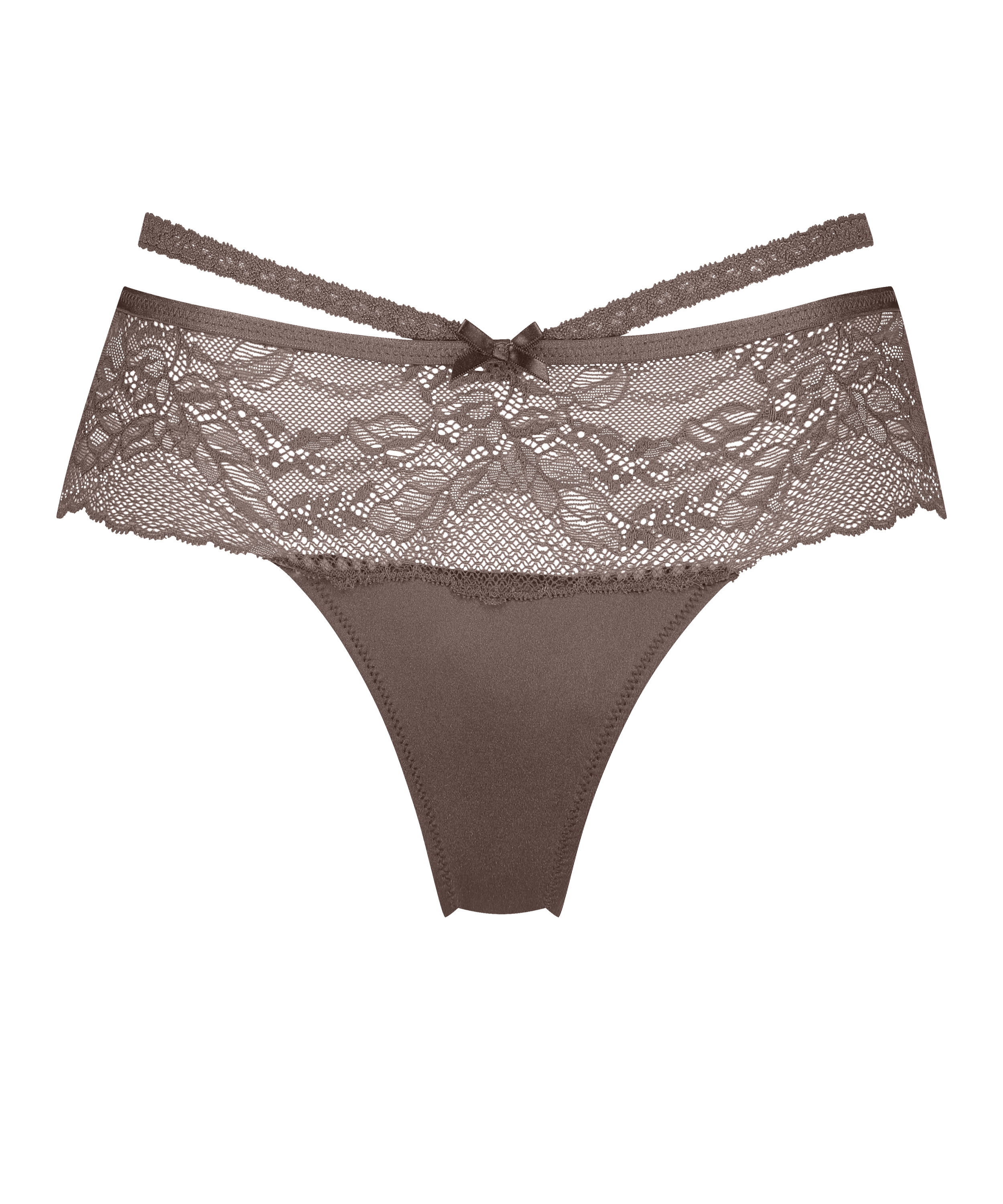 Boxer string Francesca, marron, main