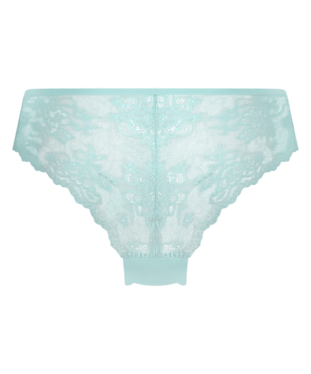 Slip brésilien Invisible Lace Back, Bleu
