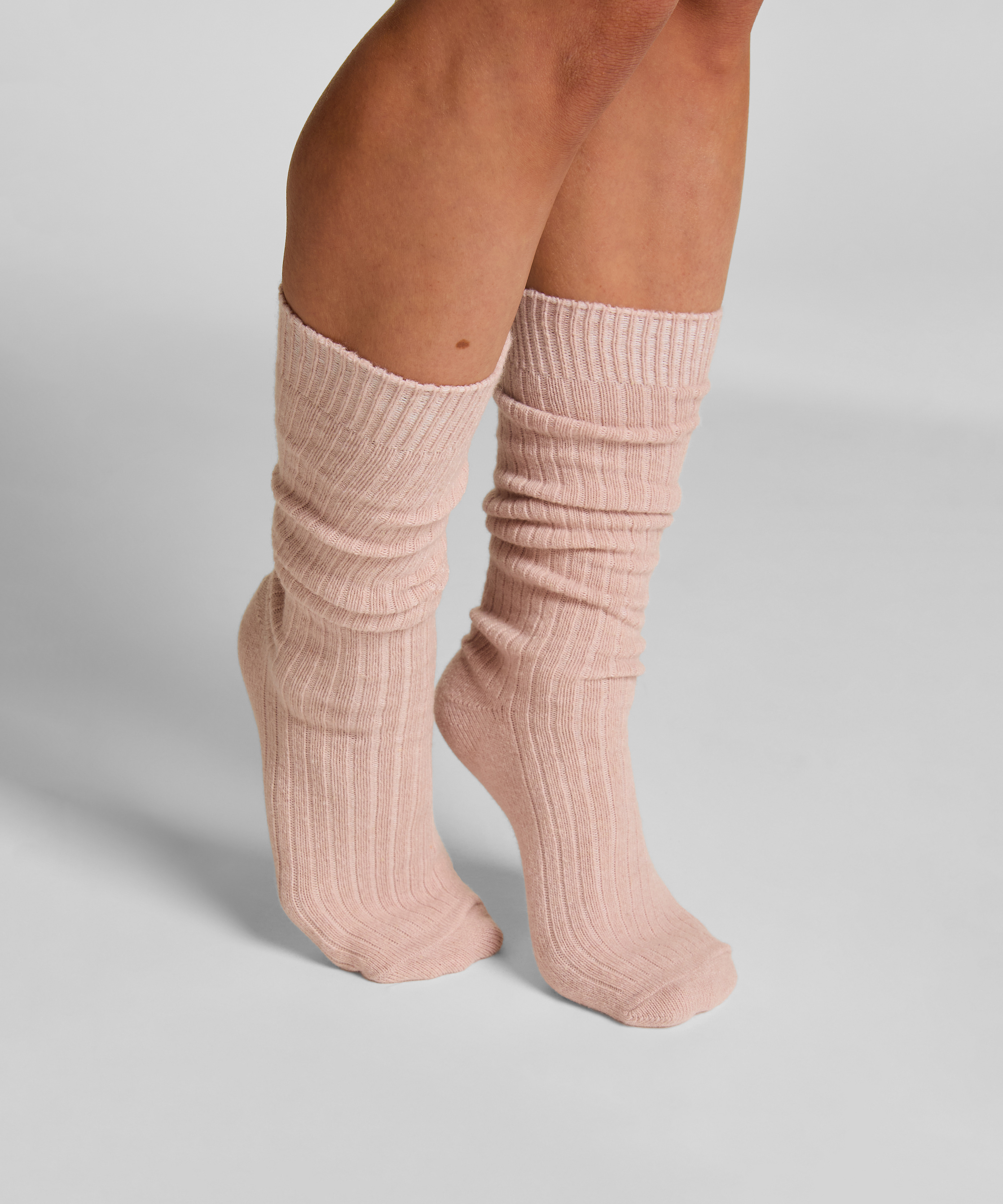 Chaussettes avec Cachemire, Rose, main