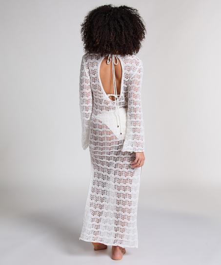 Robe maxi en crochet, Blanc