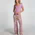 Haut de pyjama manches courtes Henley, Violet