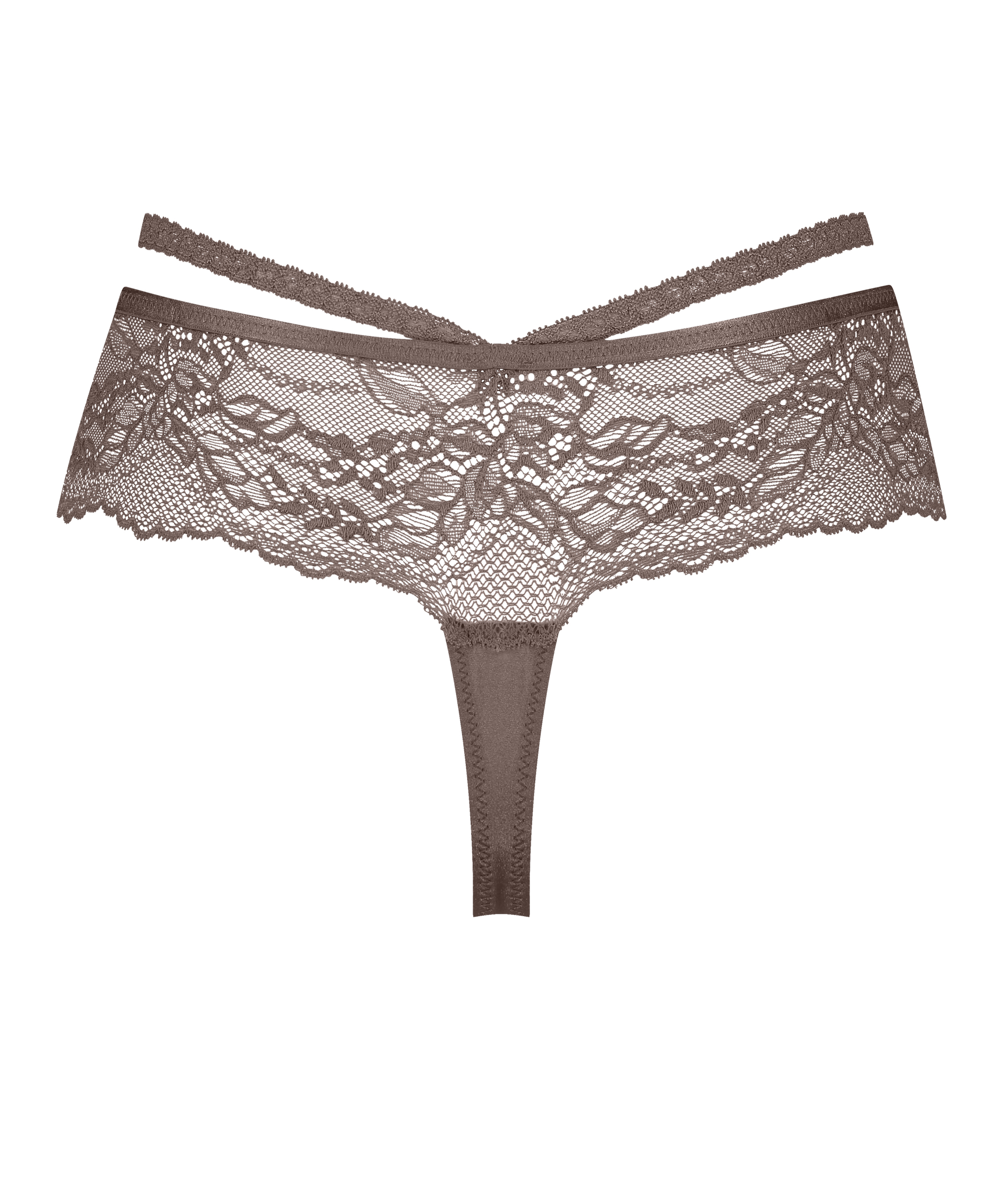 Boxer string Francesca, marron, main