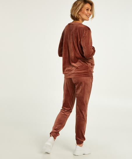 Pantalon de survêtement de maternité en velours, Rose