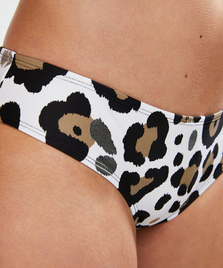 Bas de bikini taille basse Animal, Blanc