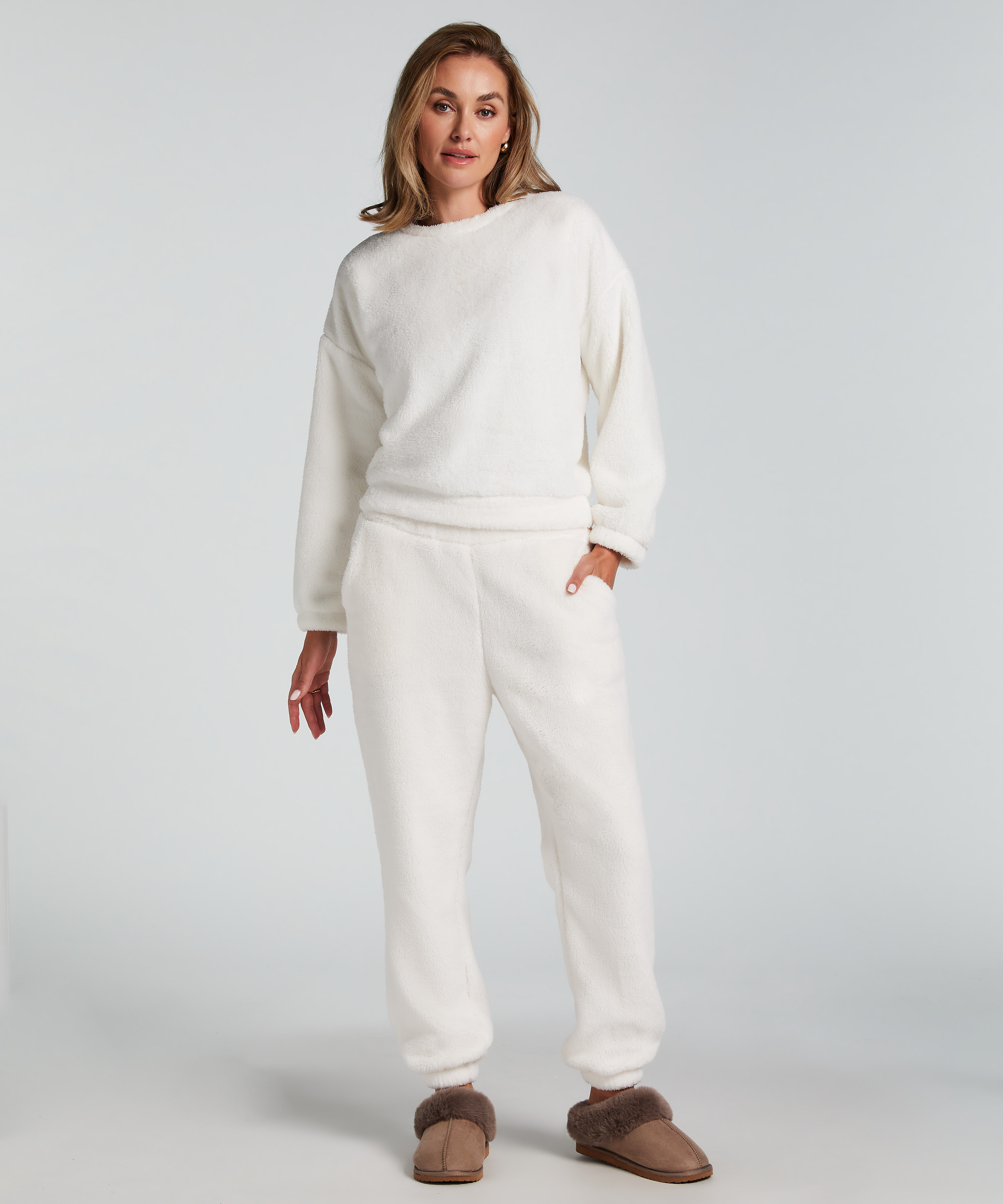 Pantalon de jogging polaire Snuggle, Blanc, main
