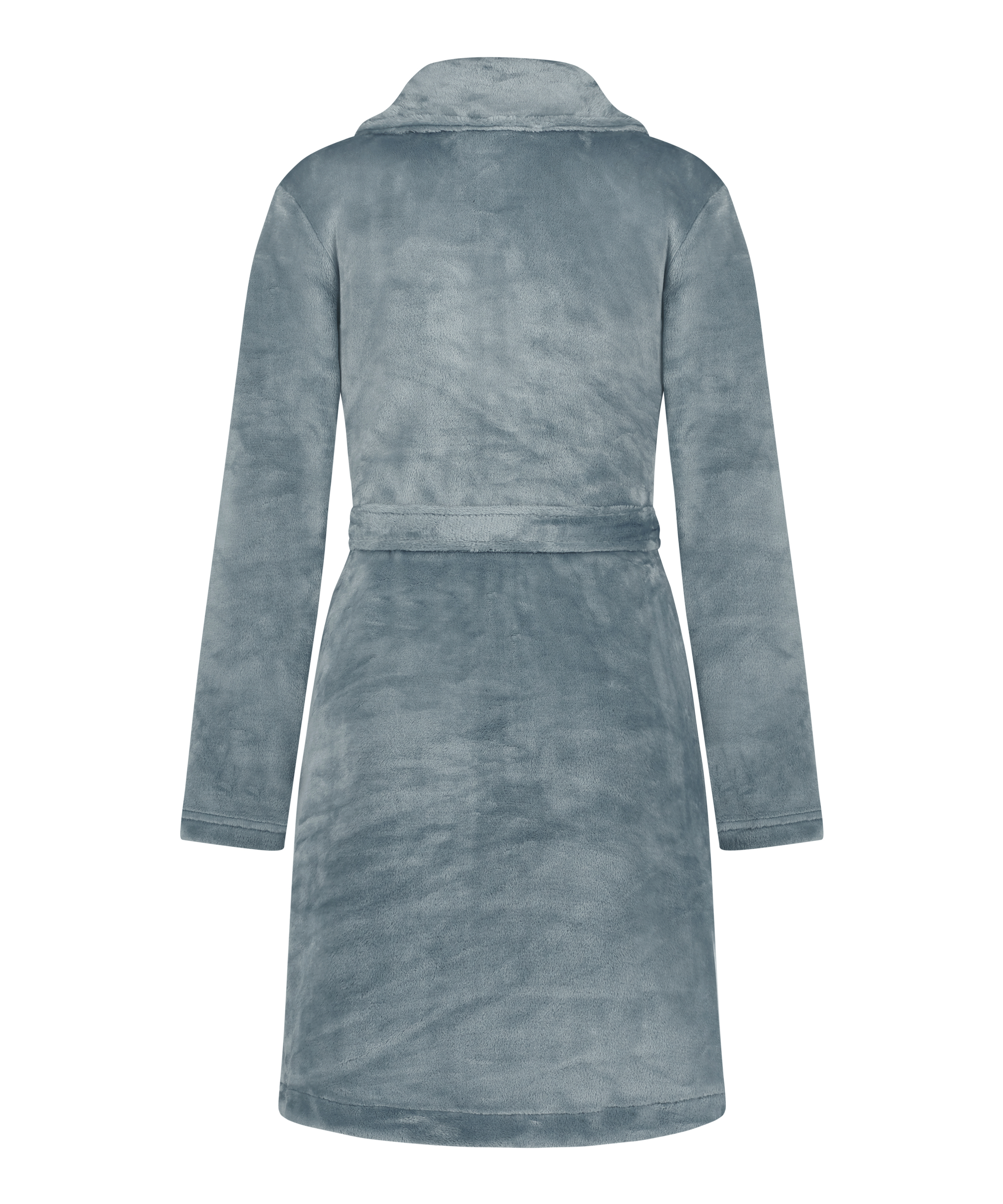 Peignoir en molleton avec fermeture éclair, Bleu, main