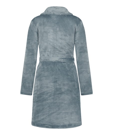 Peignoir en molleton avec fermeture éclair, Bleu