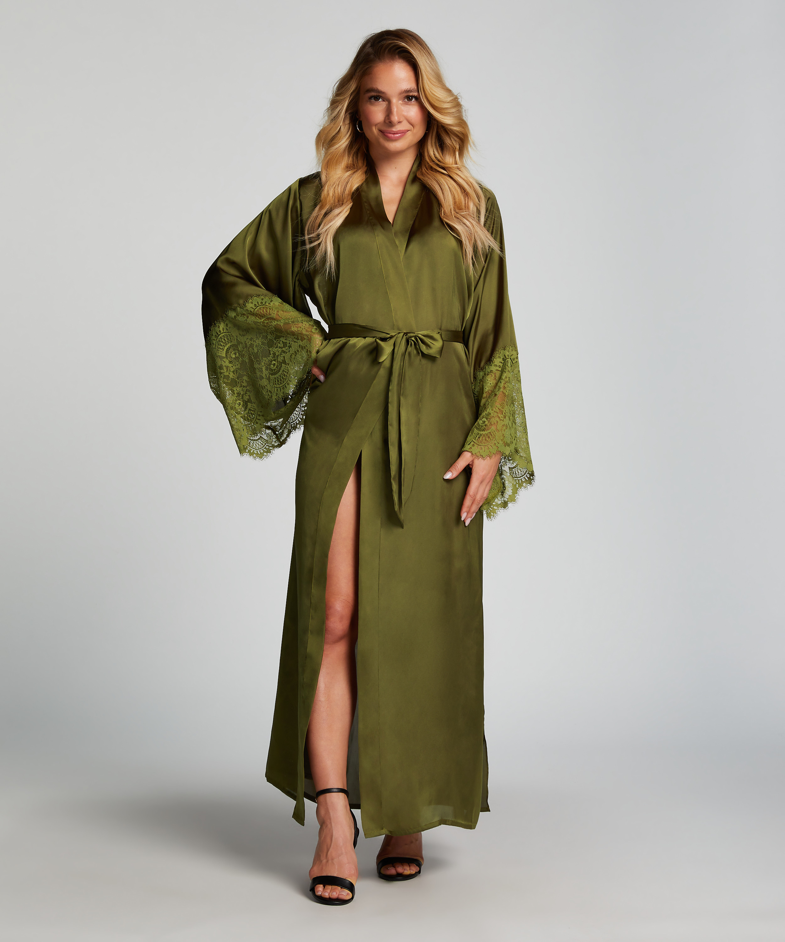 Kimono Satin, Vert, main