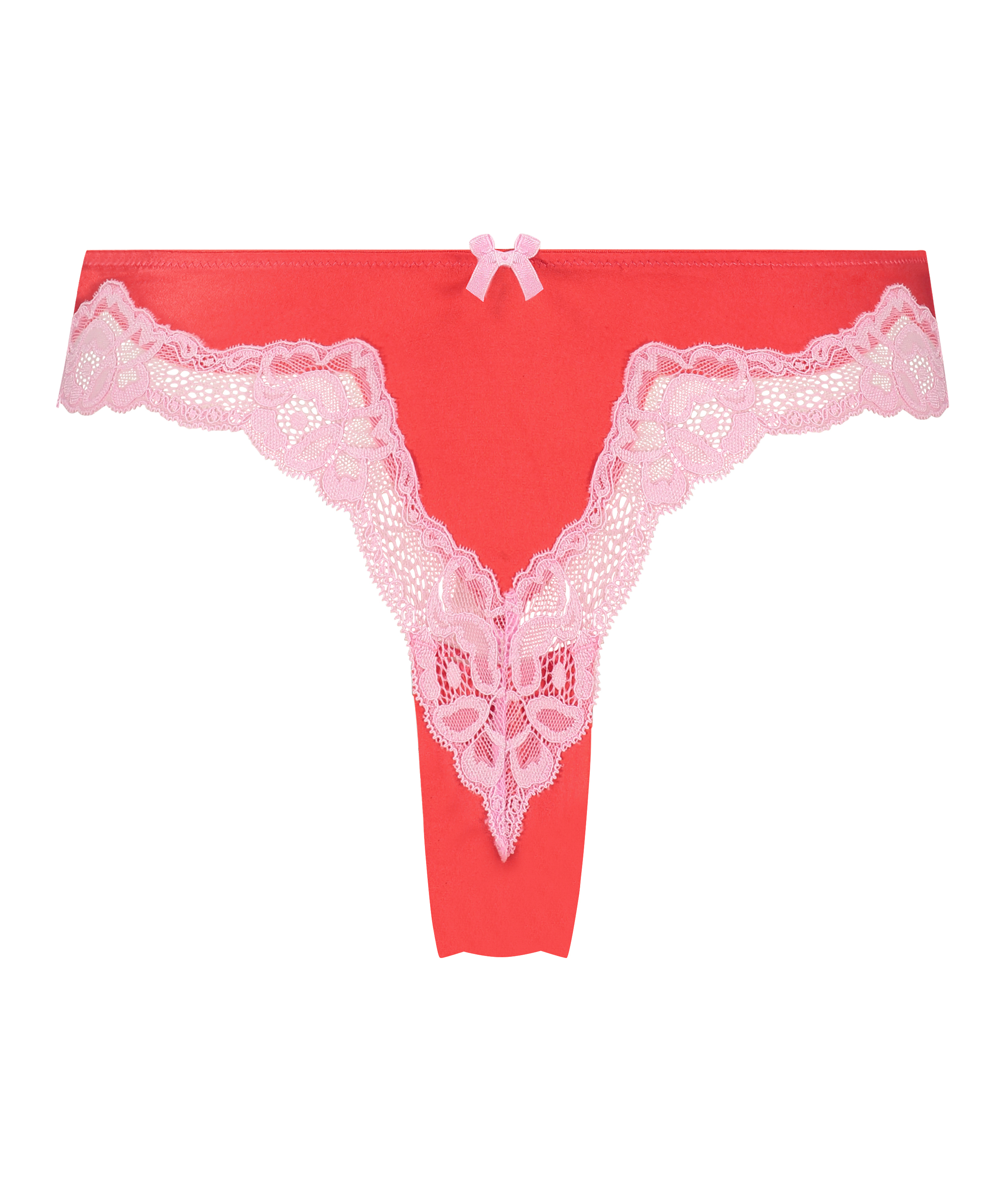 Slip brésilien Lace & Shine, Rouge, main