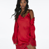 Nuisette Lace Satin, Rouge