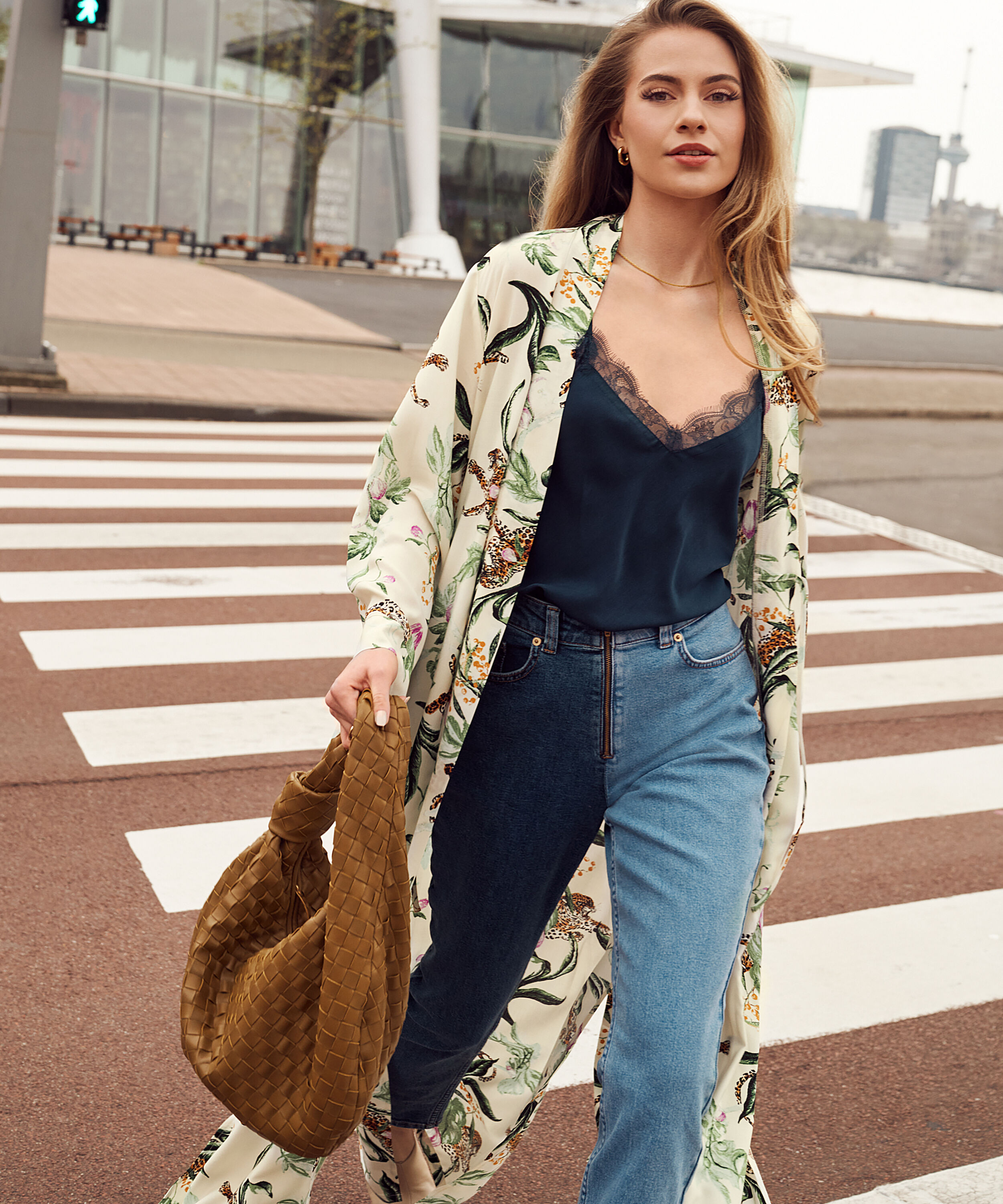 Kimono long Leo, Rose