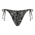 Bas de bikini brésilien tanga Paisley, Noir