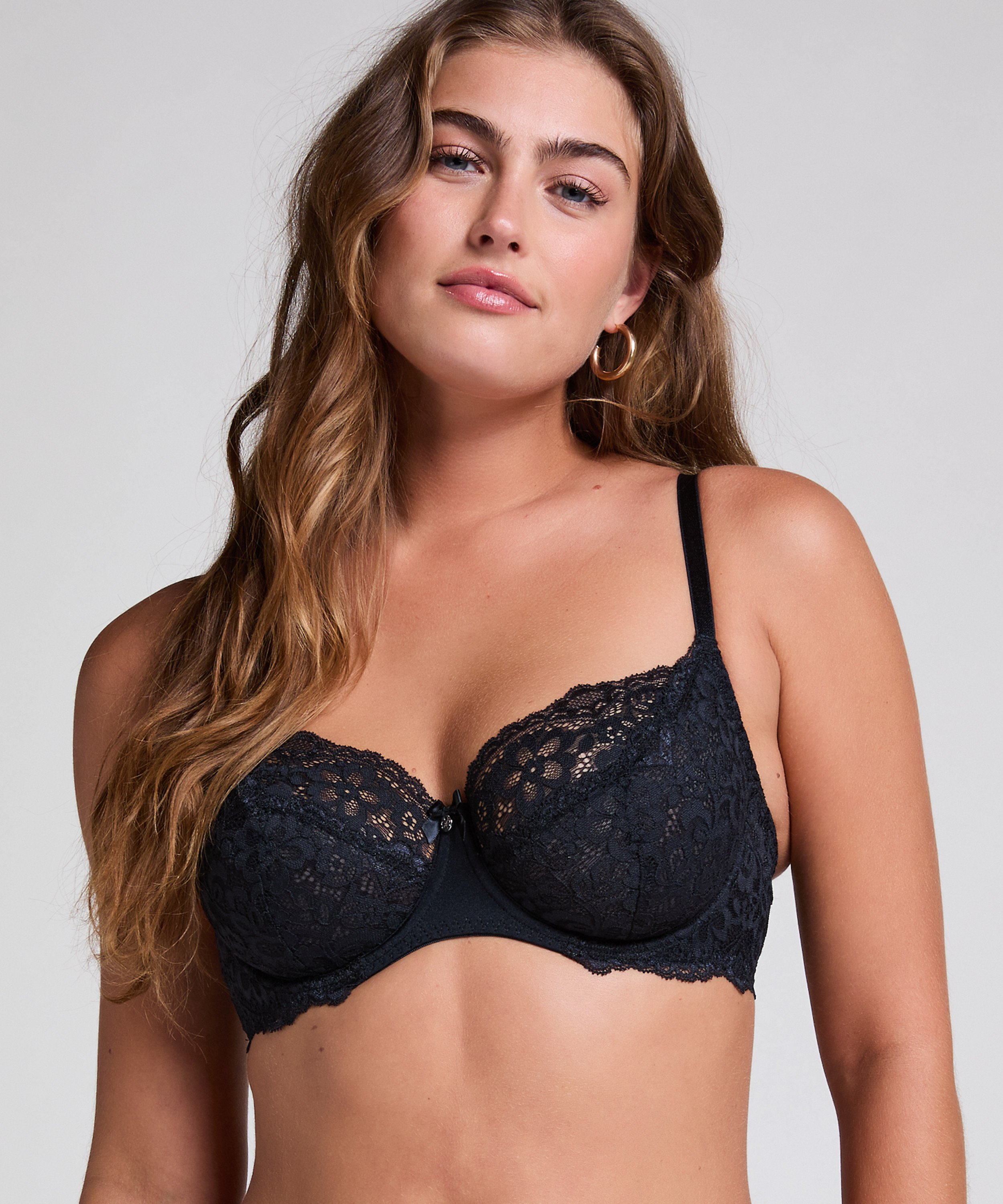 Soutien-gorge à armatures non-préformé Marine, Noir, main