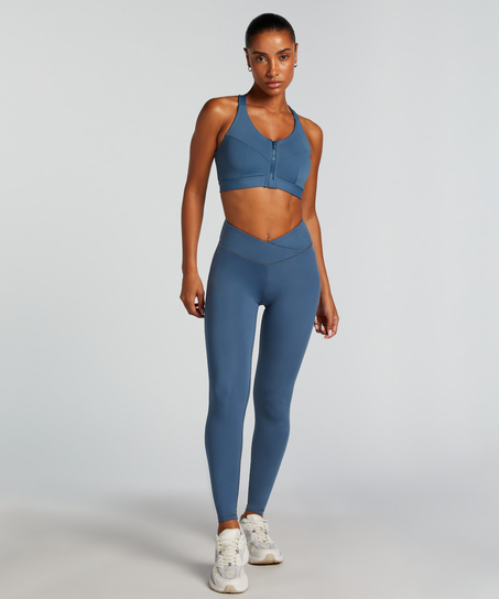 HKMX Legging croisé à taille haute, Bleu