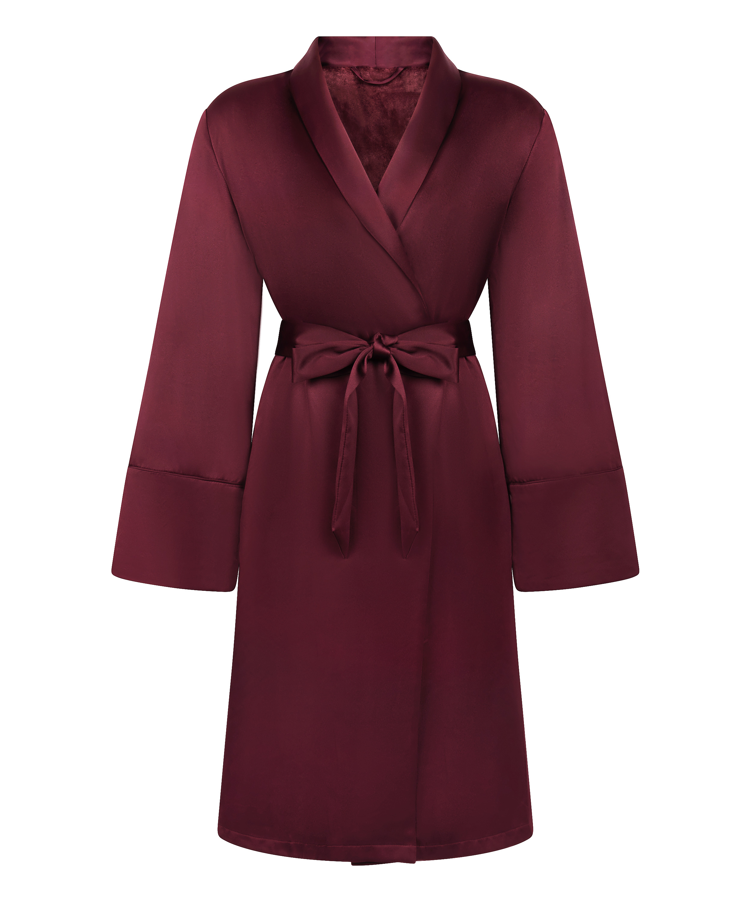 Peignoir en polaire satinée, Rouge, main