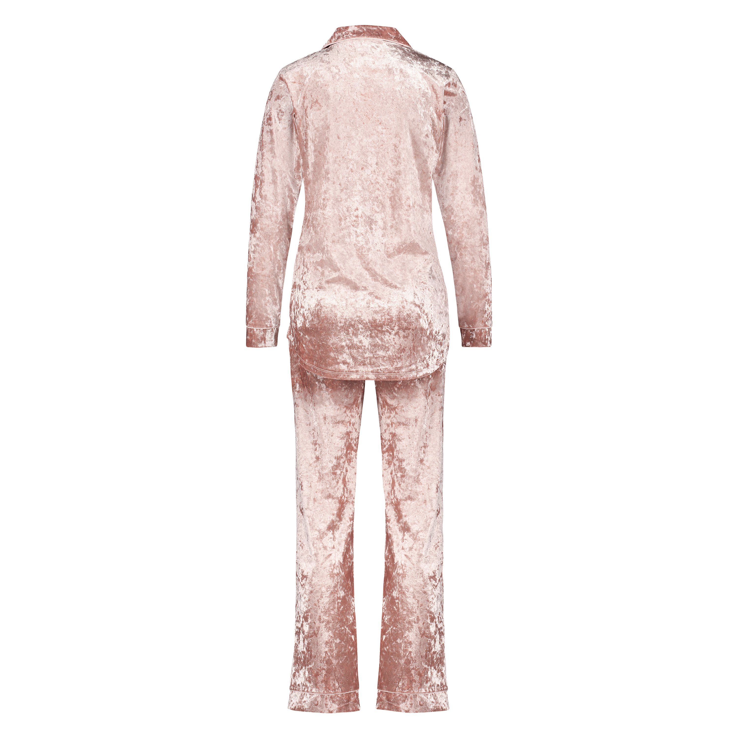 Pyjama Boyfriend crushed velour, Rose, main