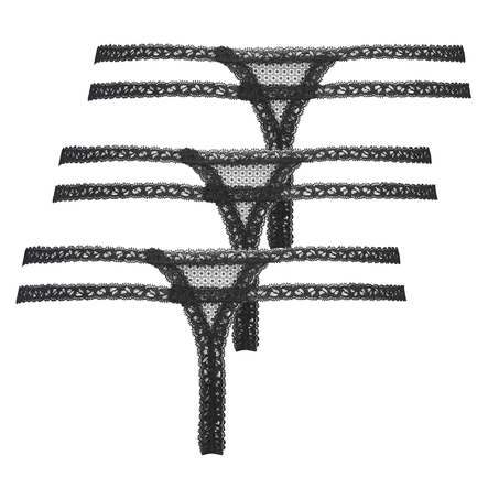 3-pack Itzel string, Noir
