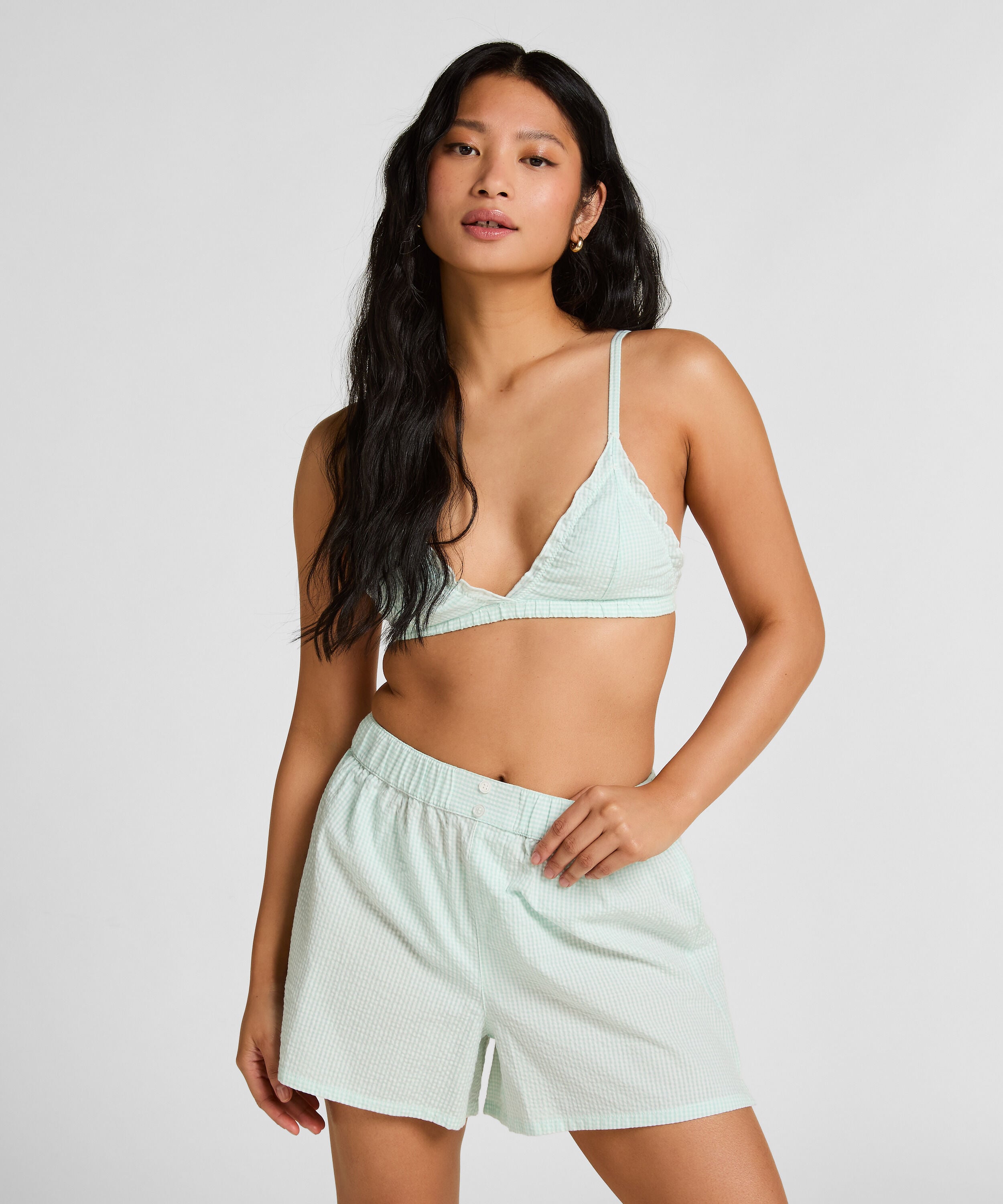 Short de Pyjama Seersucker, Bleu Short de Pyjama Seersucker, Bleu