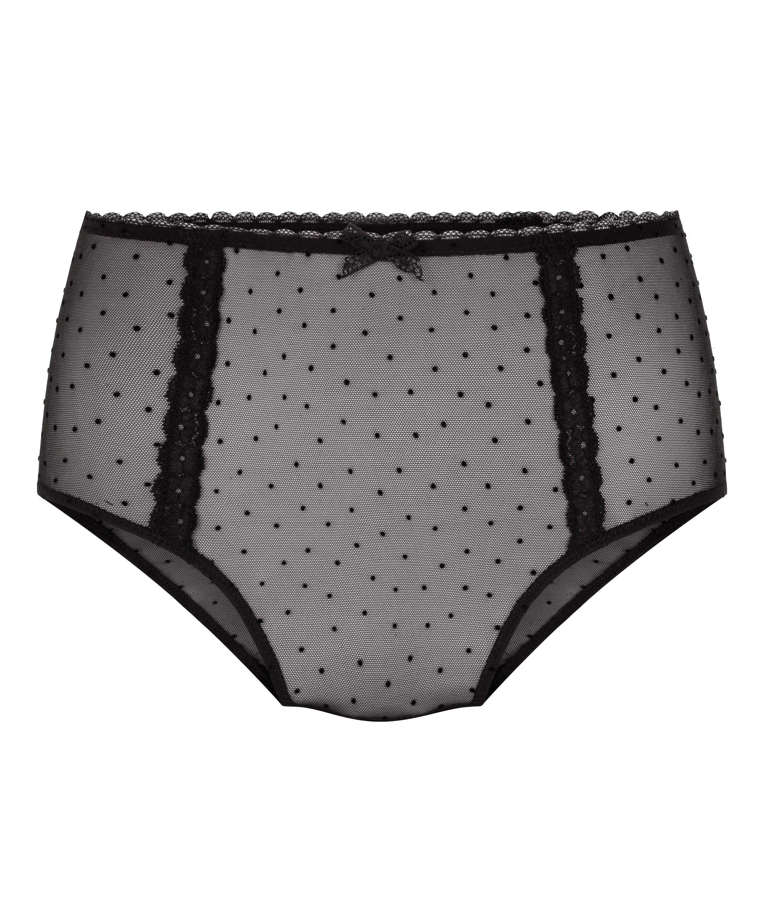 Culotte brésilienne Adeline taille haute, Noir, main