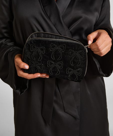 Trousse de maquillage à nœuds, Noir