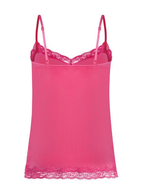 Camisole velours Dentelle, Rose