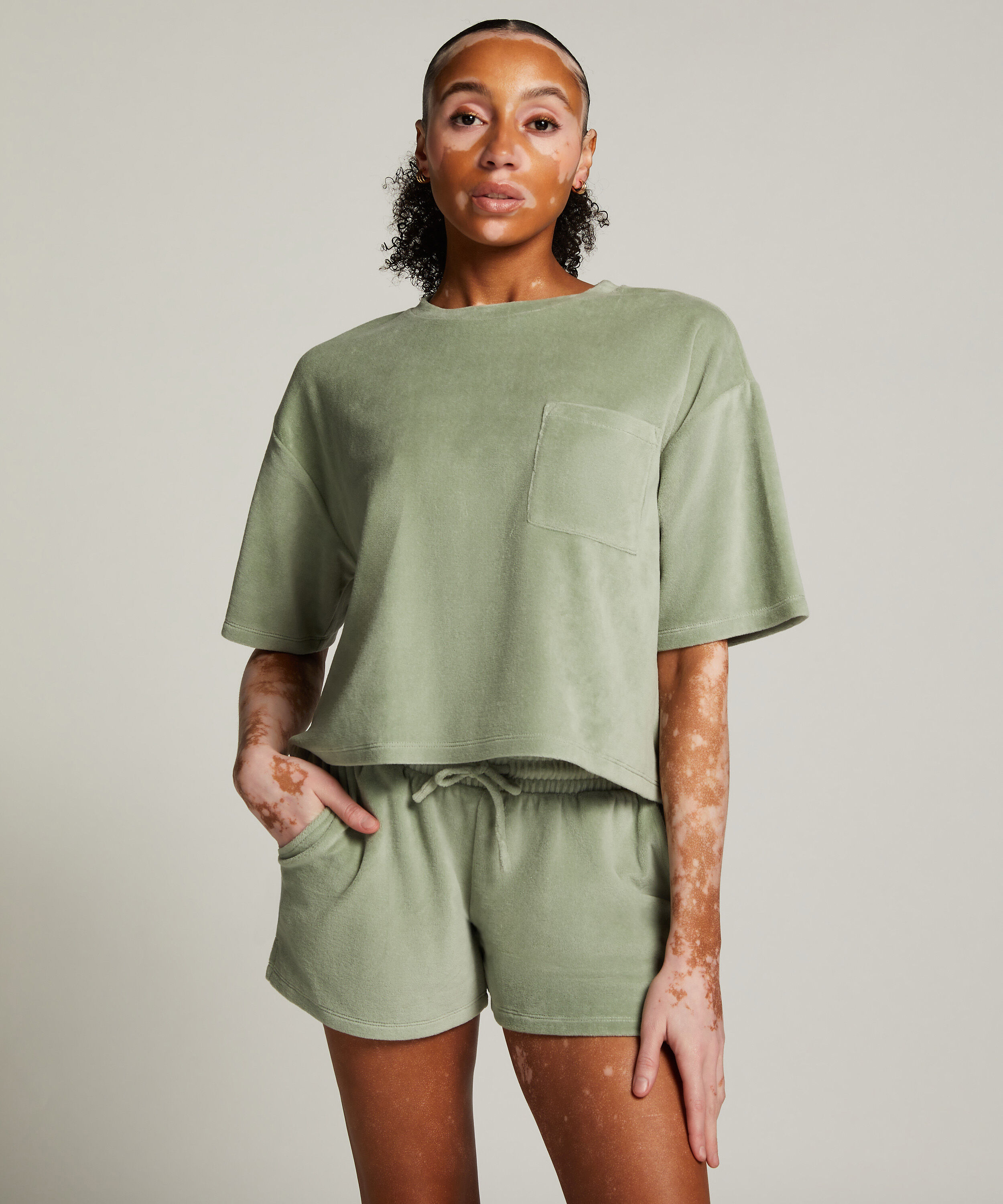 Short Velours Pocket, Vert Short Velours Pocket, Vert