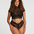 Slip brésilien jambe haute Marilyn, Noir