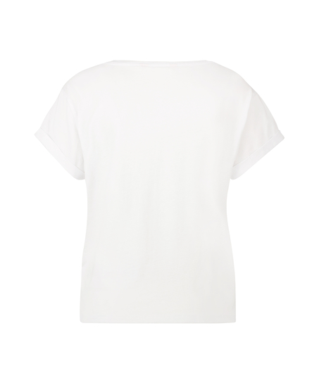 Top manches courtes Pink Ribbon, Blanc