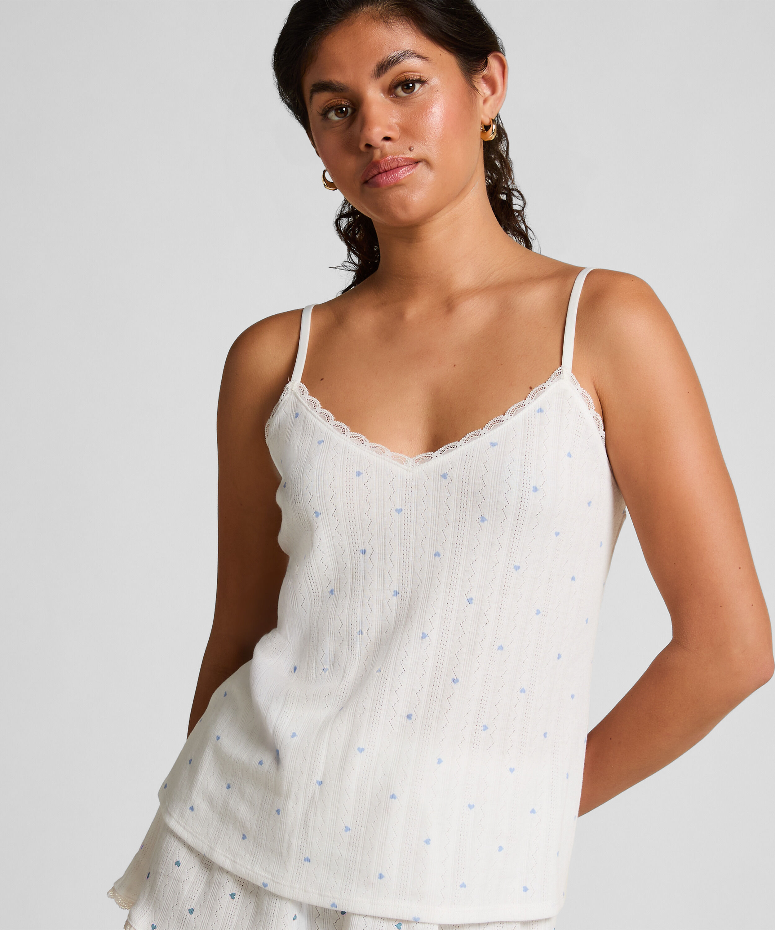 Top cami Lace, Bleu